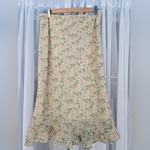 Floral Midi Skirt with lining